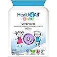Kids Vitamin D3 600iu Chewable 90 Tablets (V). Sugar Free. Natural Orange Flavour. Made by Health4All UK