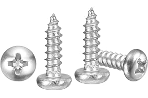 METALLIXITY Phillips Pan Head Self Tapping Screws(M2.6x8) 50Pcs, 304 Stainless Steel Self Drilling Screw for Metal Wood Plastic, for Cabinet Wall Shutter Plate Rock Furniture, Silver Tone