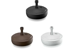 AGRITRADE AK BASE for HEAVY Parasol UMBRELLA Stand CIRCLE RATTAN Style Plastic/Patio Yard Outdoor Parasol Holder Sun Shade Garden Furniture - Elagant Modern Rattan Design - Water or Sand Fillable (Anthracite)