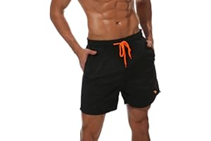 YSENTO Mens Beach Shorts Quick Dry Swim Trunks Board Shorts Mesh Lining