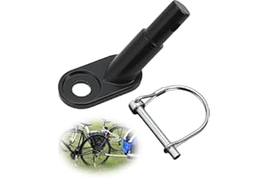 FUNVER Attache Remorque Vélo avec Goupille de Sécurité, Fixation Remorque Universelle en Acier Alliée, Attache Remorque Velo, pour Enfant Attelage de Remorque de Vélo