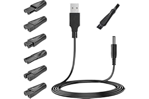 Neyeau Shaver Charger, Electric Shaver Charger, USB Shaver Power Adapter Kit Replacement, Charging Cable Set Compatible with Various Shavers, Electric Hair Clippers, Beauty Instruments