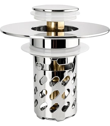 MININUSI 2 Pezzi Tappo per Lavabo,Click Clack Tappo Copripiletta per Bidet per Lavab,Tappo Scarico per Lavabo,Tappo per Lavabo con Filtro,Pulsante per Lavabo da 34-40 mm,Bidet Lavabo Vasca da Bagno