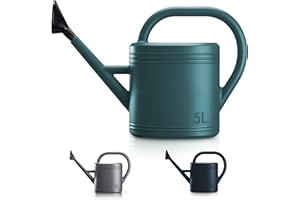 Keplin Regadera de 5 litros, regadera de plástico duradero para plantas de interior y exterior, jarra de jardín fácil de verter con aspersor rosa, ideal para flores, plantas de interior y jardinería