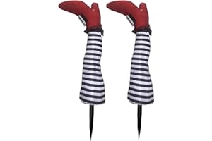 LECERROT Witch Leg Garden Decorations, Halloween Witch Leg Yard Stakes, Witch Legs With Stakes, Funny Halloween Supplies, Outdoor Indoor Holiday Ornament For Lawn, Garden, Patio, Yard