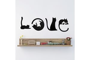LEMGYIAMZ Decorazione da Parete in Metallo, Gatto Metallo Nero Parete Gattino Arte Ferro Decorazioni Gatti Artistica Muro per Casa Wall Hanging Decor, Micio Silhouette Appendere Murale per Camera