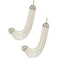 Shining Diva Fashion Latest Trendy Stylish Ear Chain Earrings for Women | Traditional 18k Gold Plated Wedding Party Jewellery | Bahubali Inspired Kan Chain Jhumki Earrings