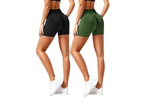 Vertvie Confezione da 2/3/5 pantaloncini da palestra da donna Scrunch Sport Shorts Set High Waist Boom Booty Pantaloncini corti sportivi Push Up Po Fitness Shorts Leggings