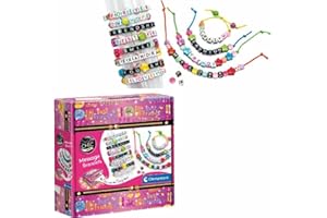 Clementoni Crazy Chic - Message Bracelets, Kit Gioielli Creativi per Bambini 7+ Anni, Braccialetti e Collane Personalizzabili con Lettere e Perline Colorate, Idea Regalo per Bambine, 18634