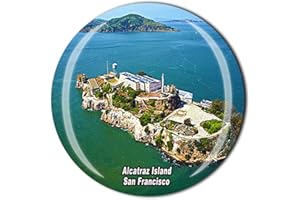MUYU MAGNET Imán para nevera de San Francisco California Estados Unidos Isla de Alcatraz con cristal magnético