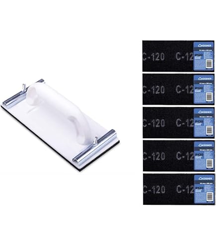 Lot De 2 Blocs De Ponçage Manuels - 12,7 Cm (5 Pouces) - Forme Souris Ergonomique - Compatible Papier Velcro - PU Durable - Pour Bois, Métal, Plâtre - 6