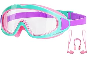 BOUTIKS® Maschera da Nuoto per Bambini, Occhialini da Sub con Tappi per le Orecchie e Clip per il Naso Inclusi - 4-12 Anni