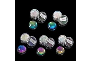 KERDEJAR Pigment, 5 Couleurs en résine Magique caméléons Pigment Miroir Arc-en-Ciel Perle Poudre Colorant résine époxy Paillettes résine kit de Fabrication de Bijoux