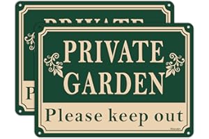 AFUVEN 2 Pack Private Garden Please Keep Out Safety Signs Metal Reflective 25 x 18 cm Private Signs No Trespassing Signs Outdoor Gate Rust Free Aluminum UV Printed Easy Mounting Use Waterproof Durable