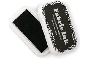 FATIYA Stoff-Stempelkissen für Gummistempel, waschbare Bastel-Stempelkissen für Kinder, Kartenherstellung, Scrapbooking, permanente Pigment-Stempelkissen für Holz, Papier, 9,4 x 5,3 cm (schwarz, 282)