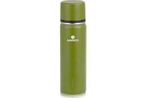 SANTECO Borraccia Termica, Termos Caffè in Acciaio Inox Doppia Mantiene le bevande fredde per 24 ore e calde per 12 ore, Bottiglia thermos a prova di perdite, senza BPA(Verde, 500ML)
