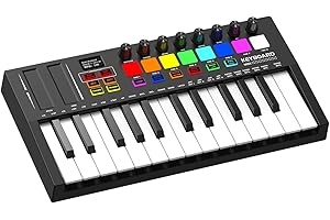 OYAYO MIDI Keyboard Controller 25 Key USB MIDI Keyboard With 8 Backlit Drum Pads, 8 Knobs, DAW Integration, BT, Mini Portable Keyboard MIDI Controller for Music Production
