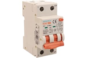 A2ZWORLD Interruttore Differenziale Magnetotermico Tipo A 32A C32, Bipolare 2P Veri (NO 1P+N), Curva C 6kA 30mA, Doppio Leva con Diagnostica Visiva, 2 Moduli DIN, Serie PL8M2