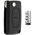 Jongo® CE0536 Coque Clé sans Lame 2 Boutons Boitier Télécommande Peugeot 207 Partner 307 308