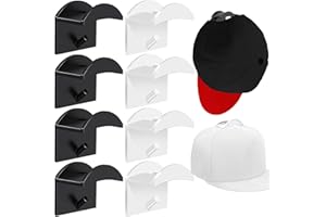 Zeuwets Ganci Per Cappelli, 8 Pezzi Porta Cappelli, Organizzatore di Cappelli, Cappelli Curve Ganci, Cappelliera Ganci, Appendi Cappello Autoadesivo per Berretti da Baseball, Asciugamani, Cuffie