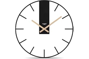 Cander Berlin Juna XXL zegar ścienny w stylu vintage, bezgłośny, 40 cm, płyta MDF, bez odgłosów tykania, duży, nowoczesny, czarny, do salonu, kuchni