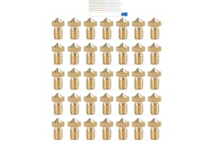3DMAN 35PCS V6 Nozzles Brass 0.2mm, 0.3mm, 0.4mm, 0.5mm, 0.6mm, 0.8mm, 1.0mm + 7PCS Cleaning Needles for E3D Hotend 1.75mm Filament