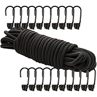 Dreamprint Expanderseil 20 m Schwarz 8 mm Gummiseil Gummischnur Spannseil Planenseil Gummileine elastisches Seil mit 20…