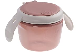 Vital Baby Nourish Toddler Snack Pot 6m+, Berry Pink, On-The-Go Snacking, Dual-Lids, Soft Silicone Slatted Lid, Easy-Grip Handles, EarthSmart Biodegradable, BPA-Free