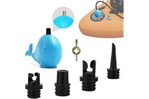 Paddleboard-Pumpenadapter, FIPASEN Aufblasbarer Luftventilkonverter mit 4 Gasdüse für Schlauchboote/Stand Up Paddle Board/Aufblasbares Bett/Beiboot, Sup Ventil Adapter für Kompressor