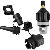 Paddle Surf Inflator Adapter, Air Pump Valve Converter with 5 Air Nozzles, Sup Pump Accessory for Inflating Canoe, Paddle Boa