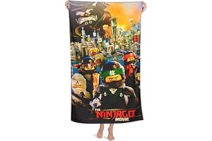 NICHIYOBI NinJago Strandtücher 3D-Digitaldruck Badetücher,modischer Auftritt,Reisetuch,Weich und lichtbeständig (3,75cmx150cm)