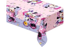 Procos- Disney Minnie Junior Plastic Tablecloth (180x120 cm) Folat Tovaglia Mouse Multicolore 120x180cm-Festa di Compleanno Bambini, Cartone Animato, Pink, 180x120cm, 93833P