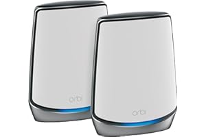 NETGEAR Système Orbi Mesh WiFi 6 Tri Band (RBK852), Pack de 2, Routeur AX6000 (6 Gbit/s), Couverture Ultra Performante de 460 m², idéal Murs épais, Compatible Toutes Box