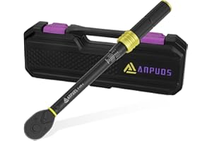 ANPUDS Llave Dinamométrica 3/8'', 5-60 Nm Llave de Torque, Alta Precisión de ±3% con Cabezal Reversible de 72T, Caja de Almacenamiento Portátil para Bicicleta, Moto, Cambiar Bujías de Coche