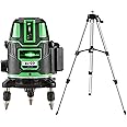 Ecvv 2 Lines Green Laser Level With 1.2M Adjustable Height Tripod 360 Degree Self-Leveling Cross Marking Instrument With 1.2M Aluminum Alloy Tripod