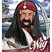 Produktbild Amakando Piratenperücke Seeräuber Haare mit Bandana und Perlen Piraten Faschingsperücke Jack Sparrow Perücke Karneval Kostüm Zubehör Pirat Herrenperücke Freibeuter Schwarze Langhaarperücke Zigeuner