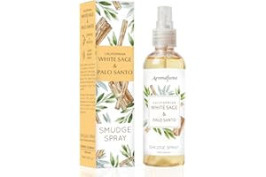 White Sage & Palo Santo Smudge Spray by Aromafume | 100ml/3.3 oz | Sage Spray for Cleansing Negative Energy & Protection | Non-Toxic | Room Spray for Spiritual Cleansing, Smokeless Sage Smudging
