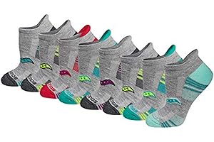 Saucony Damskie skarpety sportowe Rundry Performance Heel Tab Athletic Socks, dostępne w rozmiarach S-L (8, 16, 24 pary), Szary różne (8 par), Medium