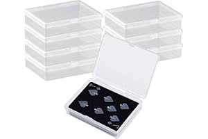 DARENYI 8 stycken liten plastförvaringslåda små genomskinliga plastlådor med lock för spelkort, visitkort, smycken, hantverk (9,6 x 6,8 x 2,1 cm)