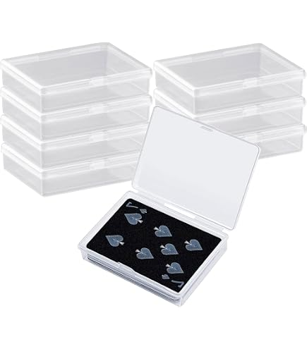 Lot 5 Boîtes Rangement Cartes Plastique Transparent - 10,5x7,5x2,5 Cm - Idéal Cartes, Bijoux, Pilules & Petits Objets