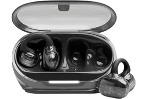 JBL Soundgear Clips Cuffie Open-Ear True Wireless, SonicArc Design, fino a 32 Ore di Autonomia, 4 Microfoni Beamforming, Resistenti ad Acqua e Polvere IP54, Tecnologia JBL OpenSound, Ghost Black