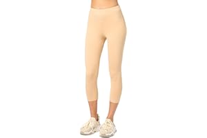 Merry Style Leggings Donna 3/4 Pantaloni Capri Morbidi e Confortevoli Leggins Donna in Cotone Traspirante Elastici e Delicati sulla Pelle Sensibile MS10-199