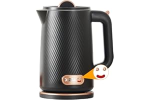 ‎OLEGA OLEGA Wasserkocher - 1800W Schnellaufheizender Elektrischer Teekessel BPA-freier 304 Edelstahl Elektrischer Wasserkocher mit Automatischer Abschaltung und Trockengehschutz Perfekt für die Familie 1.8L
