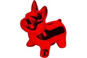 GOPIGITO Salvadanaio Maialino, Porcellino Salvadanaio Terracotta, Simpatico Salvadanaio per Bambini, Sposi Salvadanaio Banconote, Idea Regalo per Natale, Bambini, Matrimonio Salvadanaio Battesimo (rosso)