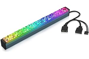 AsiaHorse PC ARGB LED Strip, 5V 3Pin Gaming Strip pour boîtier PC, Bande LED RGB magnétique Compatible avec Aura Sync/Gigabyte RGB Fusion/MSI Mystic Light Sync, Pas d'éblouissement, 14CM