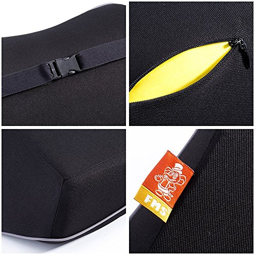 FMS Auto Nackenkissen Kopfkissen, Memory-Schaum Autokissen und zervikales Kissen mit entfernbarer Abdeckung für Autositz (Schwarz) - 8