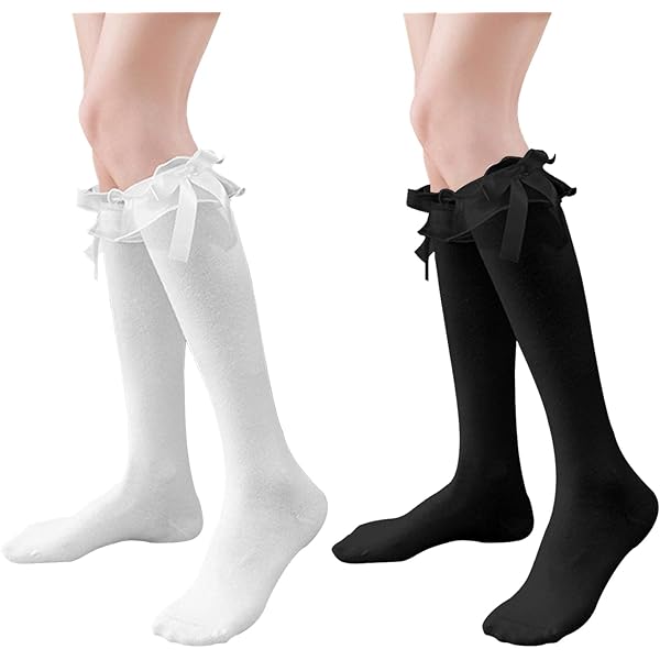 Calzini Lolita Al Ginocchio Con Fiocco - Puro Cotone, Stile Principessa, Per Cosplay E Moda - Foto 10
