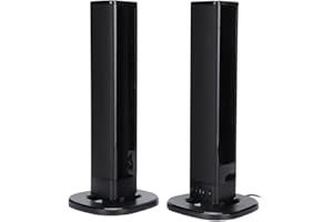 ZUNATE Altoparlante da Pavimento per Home Theater, BS‑36 Soundbar TV Bluetooth Cablato Senza Fili Altoparlante a Torre Bluetooth da Pavimento Separabile, con Indicatore LED, Ricaricabile, per Computer TV