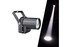 WECAN 3w Blanc Projecteur pour Boule à Facettes Lumiere pour Boule a Facette avec Moteur, Boule à Facette Scene de Spectacle Lumiere Disco, Spot Led Directionnel Faisceau Pinspot Lumiere de Poursuite