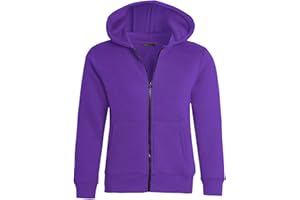 shelikes Kids Hoodies Zip Up Hooded Plain Jacket Casual Sweatshirt For Girls And Boys